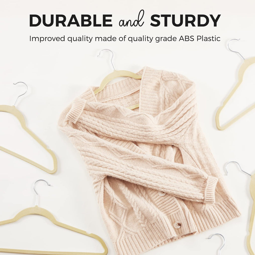 House Day Premium Velvet Hangers 50 Pack, Non-Slip Flocked Felt Hangers, Sturdy Clothes Hangers Heavy Duty Coat Hangers & Suit H