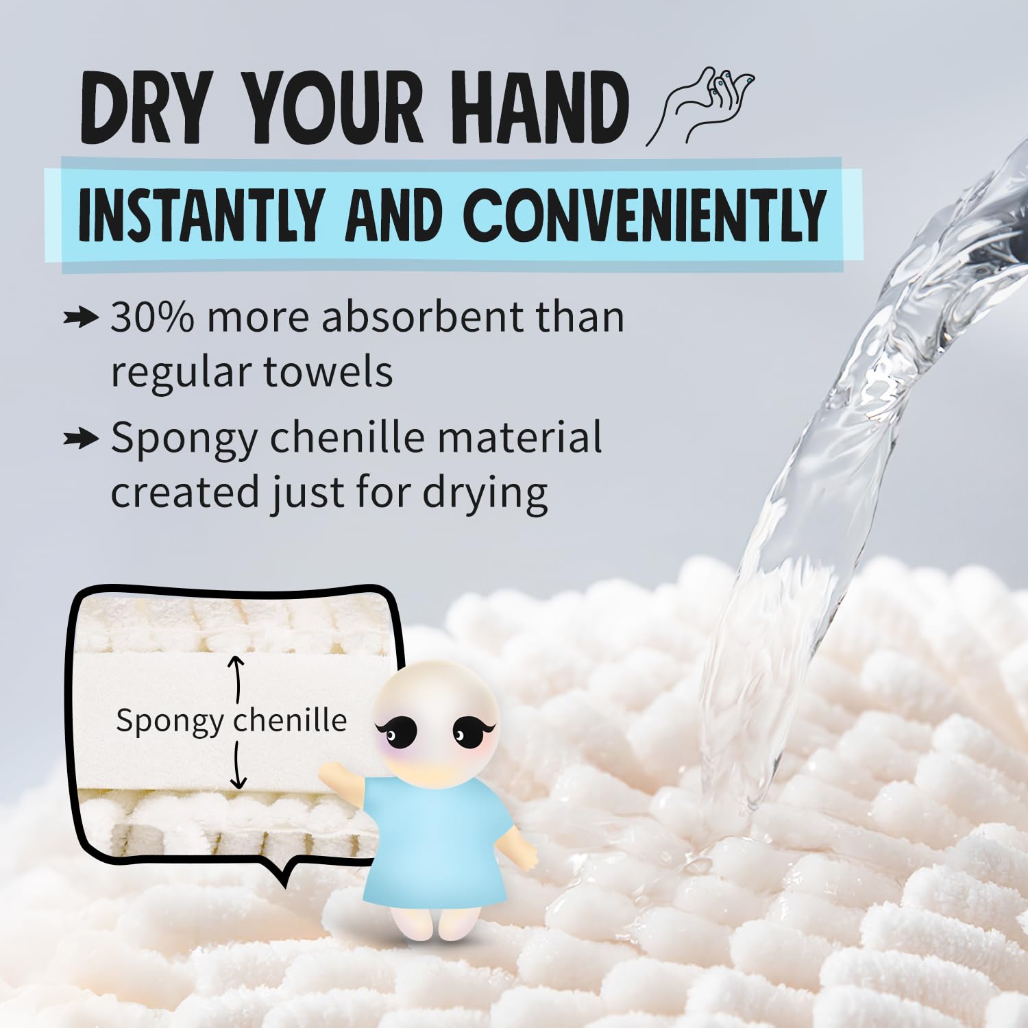 Sophie & Panda Fuzzy Ball Hand Towels (Set Of 2) - Dry Your Hands Instantly And Conveniently With This Creative Hand Towel Hedge