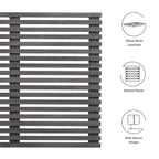 Modway Render Mid-Century Modern Wall-Mount Twin Headboard in Charcoal