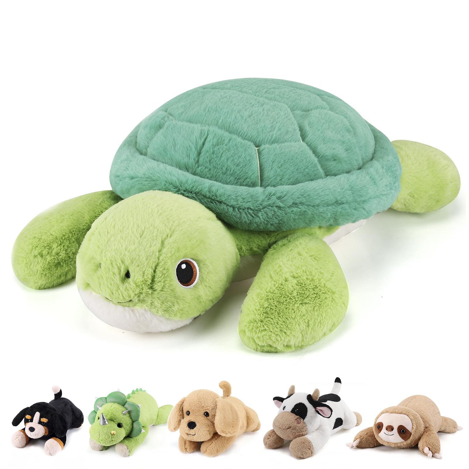 Gnomantic Turtle Weighted Stuffed Animals - 28 Inch 5.0 Pounds Weighted Plushies Sea Turtle Stuffed Animal - Large Tortoise Plus