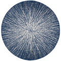 SAFAVIEH Evoke Collection 9 Round Navy/Ivory EVK228N Abstract Burst Non-Shedding Dining Room Entryway Foyer Living Room Bedroom