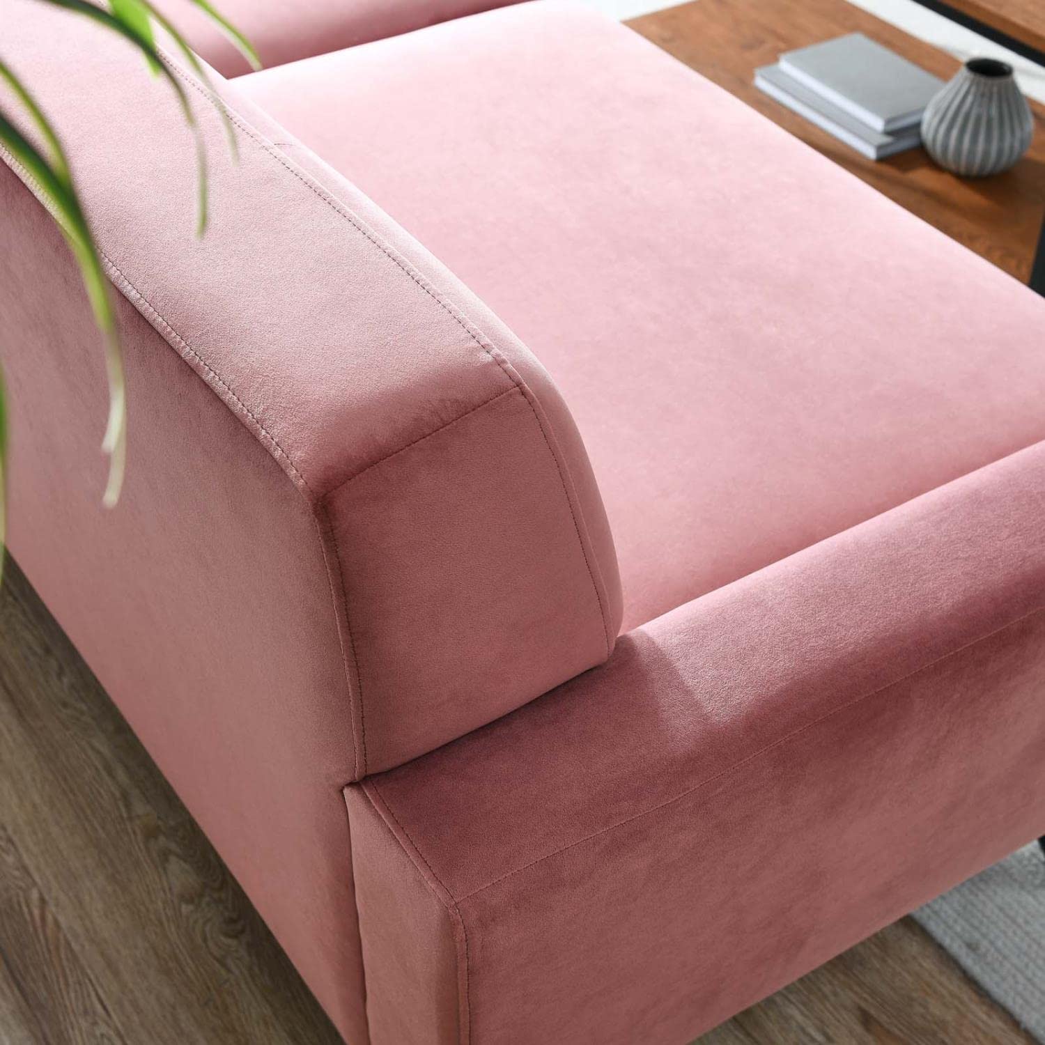 Modway Engage Performance Velvet Sofa With Dusty Rose Finish Eei-5600-Dus