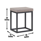 Steve Silver Furniture Yukon Counter Bar, with 2 Stools, Modern Transitional, Small Dining Table, Desk, Iron Sled Base, Kitchen Dining Room, Hall Piece, Apartment, 16 x 48 x 36 inches, Brown