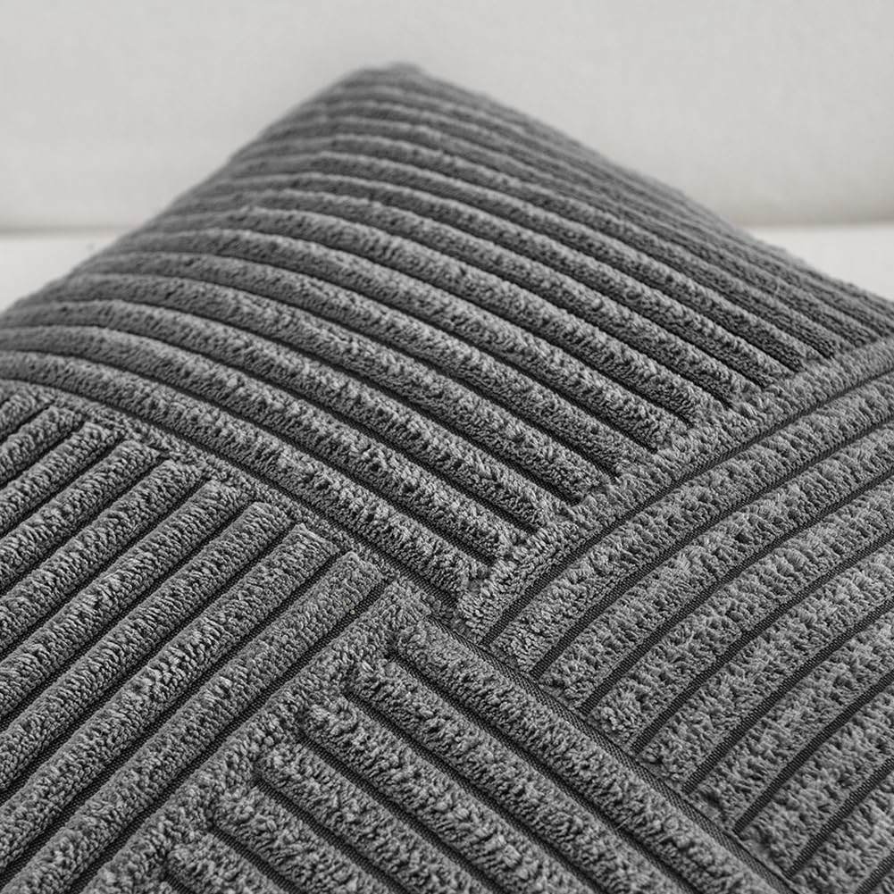 Fancy Homi Dark Gray Lumbar Decorative Throw Pillow Covers 12X20 Inch For Living Room Couch Bed Sofa, Farmhouse Home Decor, Soft