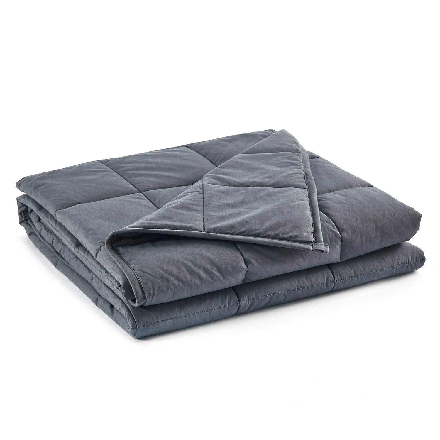 Premium Cotton Weighted Heavy Blanket Couple | 80'X90',30Lb | Adult Women Men | King Size | Dark Grey