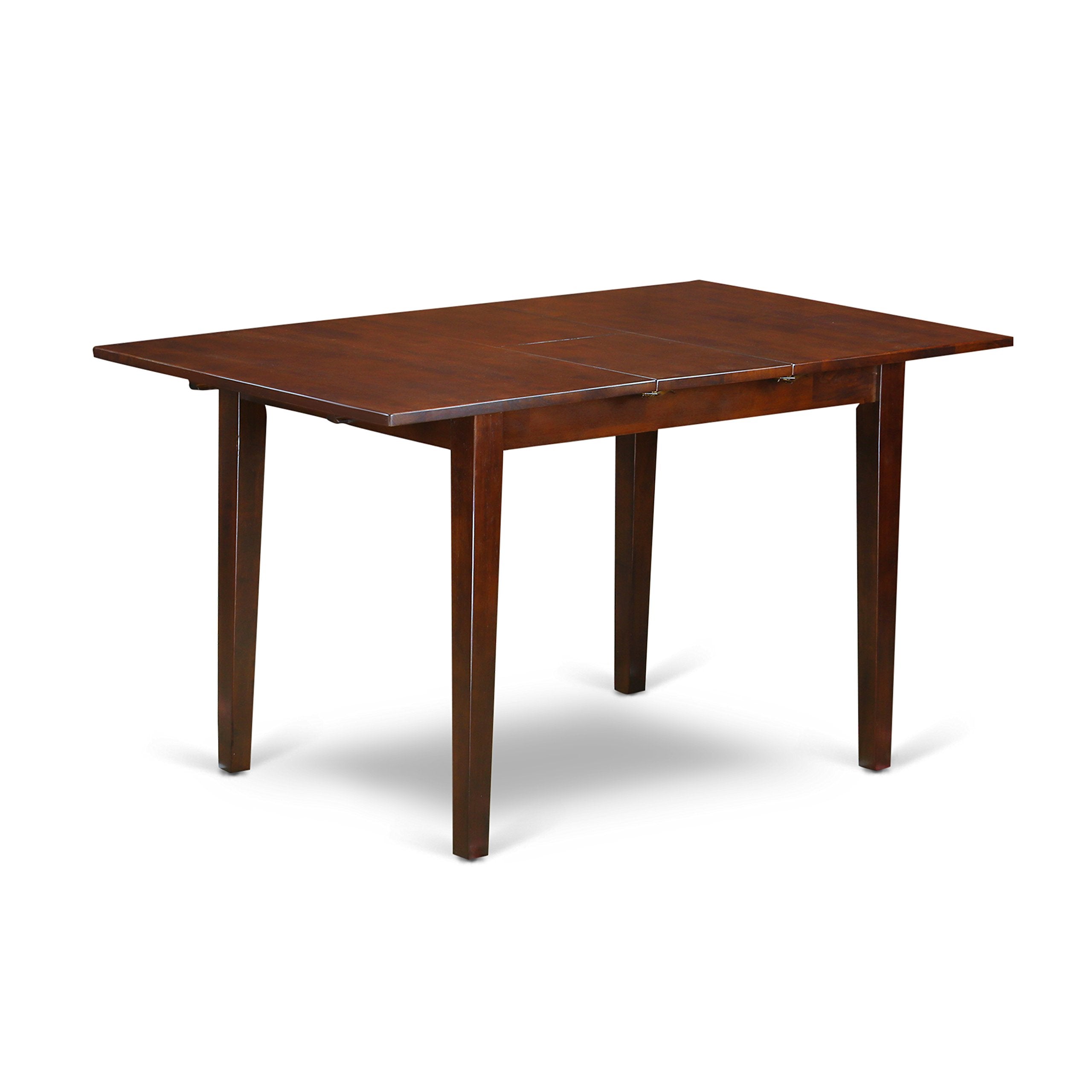East West Furniture PSNO6C-MAH-W 6 Piece Kitchen Table & Chairs Set Contains a Rectangle Dining Room Table with Butterfly Leaf and 4 Dining Chairs with a Bench, 32x60 Inch, Mahogany