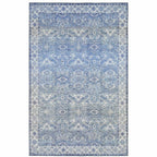 HomeRoots 509528 9 x 12 ft. Blue & Gray Oriental Power Loom Stain Resistant Rectangle Area Rug