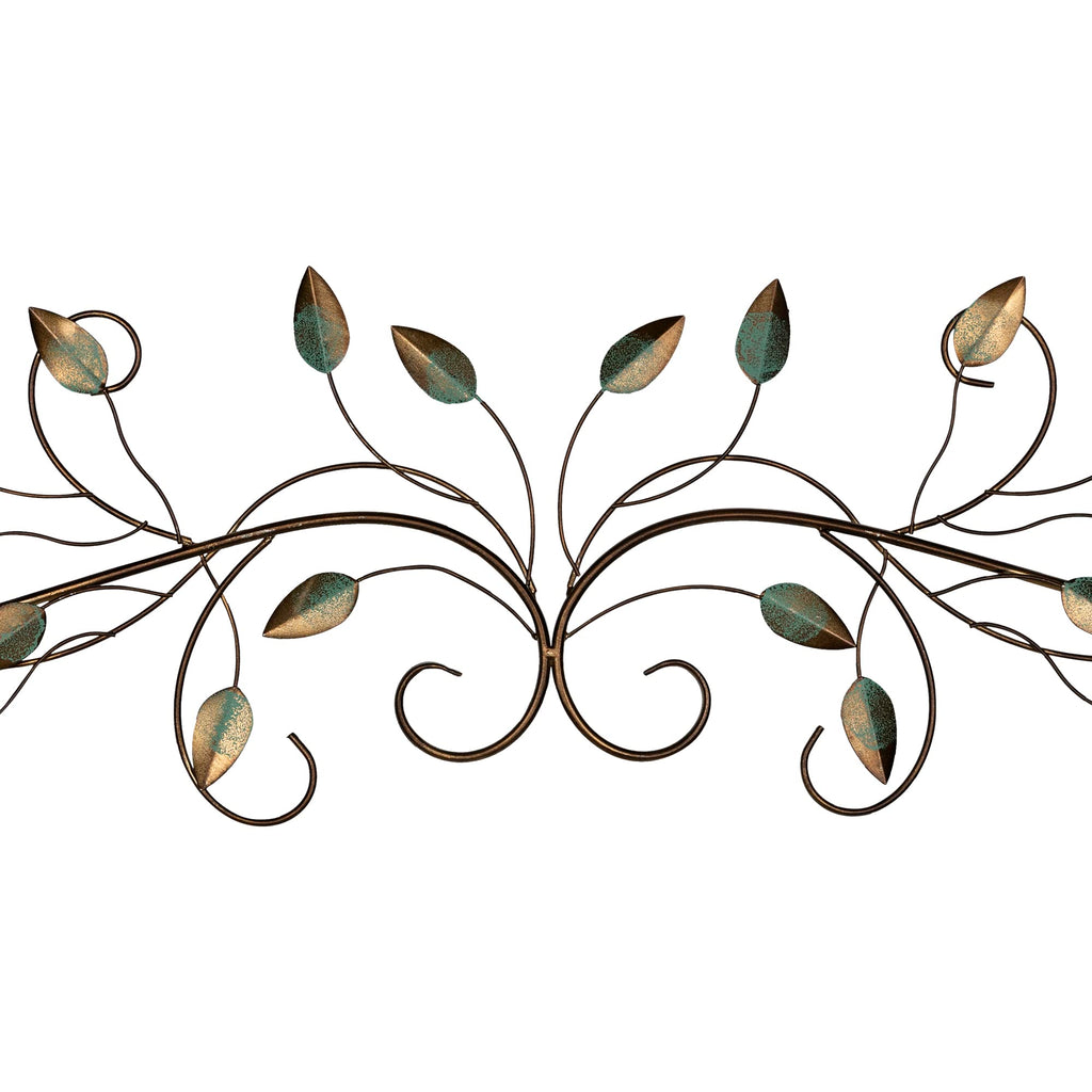Stratton Home Decor Shd0065 Patina Scroll Leaf Wall Decor, 40.00 W X 1.00 D X 10.00 H