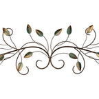 Stratton Home Decor Shd0065 Patina Scroll Leaf Wall Decor, 40.00 W X 1.00 D X 10.00 H