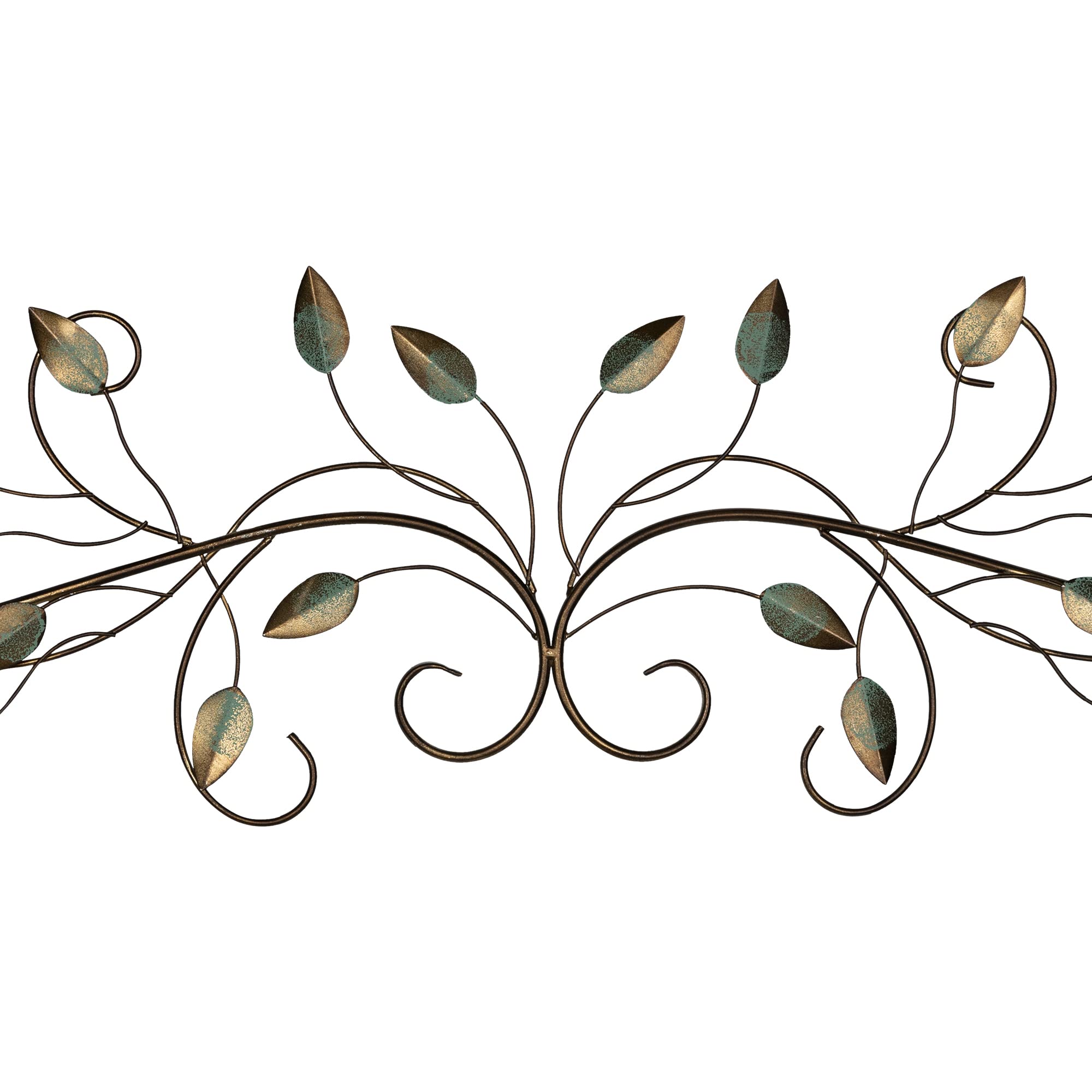 Stratton Home Decor Shd0065 Patina Scroll Leaf Wall Decor, 40.00 W X 1.00 D X 10.00 H