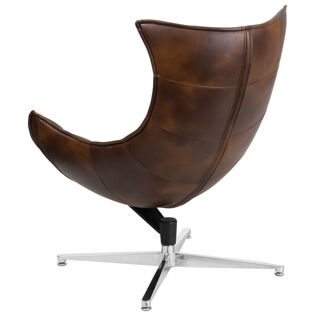 Flash Furniture Pasithea Bomber Jacket LeatherSoft Swivel Cocoon Chair