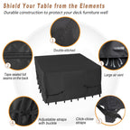 Nettypro Patio Table Cover Square 54 X 54 Inch, Waterproof Outdoor Furniture Dining Set Covers For Table And Chair, Black