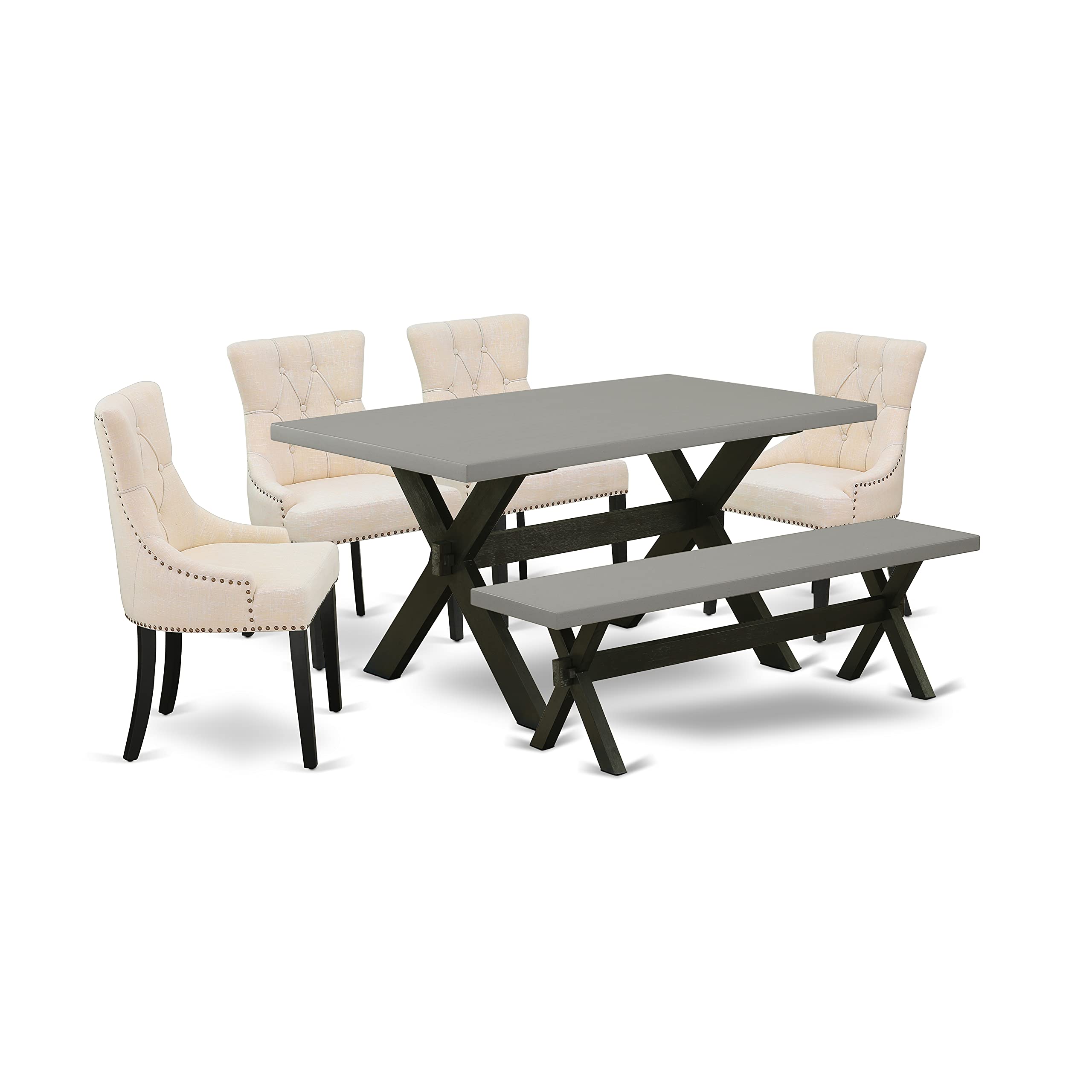 East West Furniture Kitchen Table Set, 36X60 Inch, X696Fr102-6