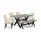 East West Furniture Kitchen Table Set, 36X60 Inch, X696Fr102-6