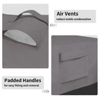 Easy-Going Outdoor Ottoman Cover, Waterproof Patio Ottoman Cover, Heavy Duty Outdoor Furniture Cover With Padded Handles (2 Pack-25'X25'X17', Gray/Black)