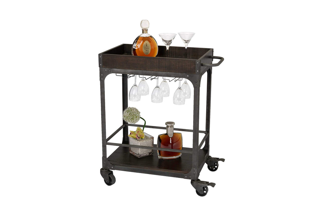 Best Quality Furniture Server Cart, Rustic Expresso