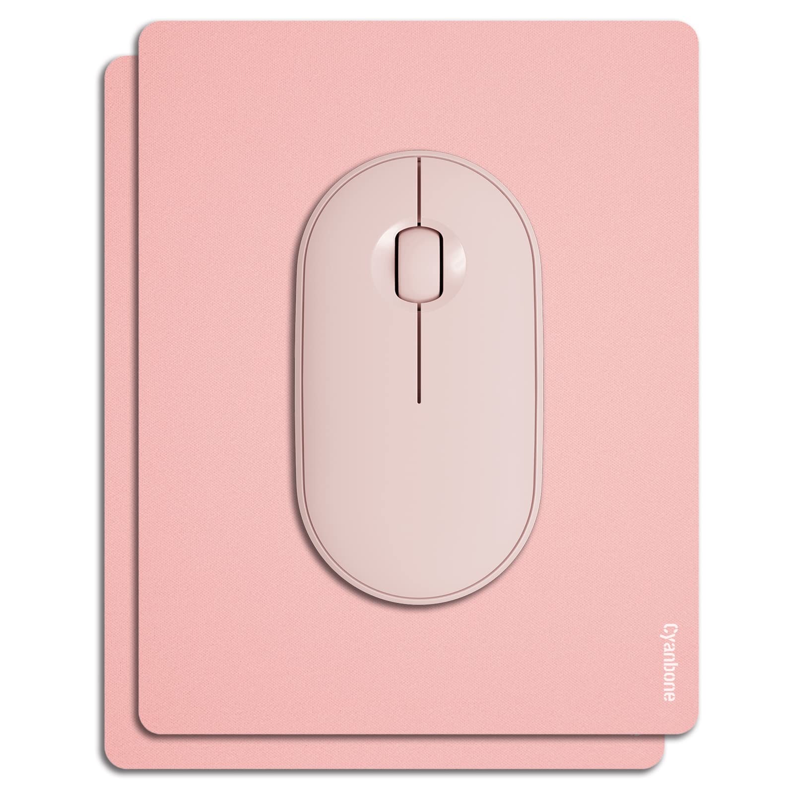 Cyanbone Mini Mouse Pad Small Size 2 Pack, Portable Mouse Pad Pink, Travel Mousepad Cute Kawaii Waterproof With Non-Slip Rubber