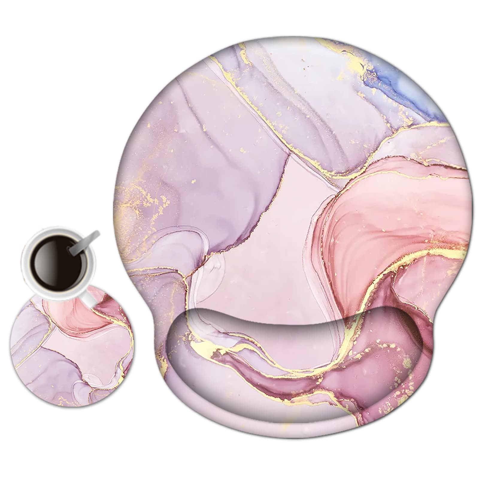 Aimsa Ergonomic Mouse Pad With Wrist Rest Support Gel Memory, Non-Slip Pu Base Wrist Rest Pad For Home, Office, Work, Game, Easy