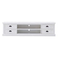 Novasolo Halifax Pure White Mahogany Wood 2Tier Tv Stand And 4 Drawers