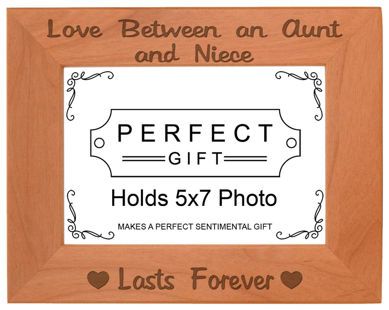 ThisWear Aunt Niece Gifts Love Between Aunt and Niece Lasts Forever Wood Engraved 5x7 Landscape Picture Frame