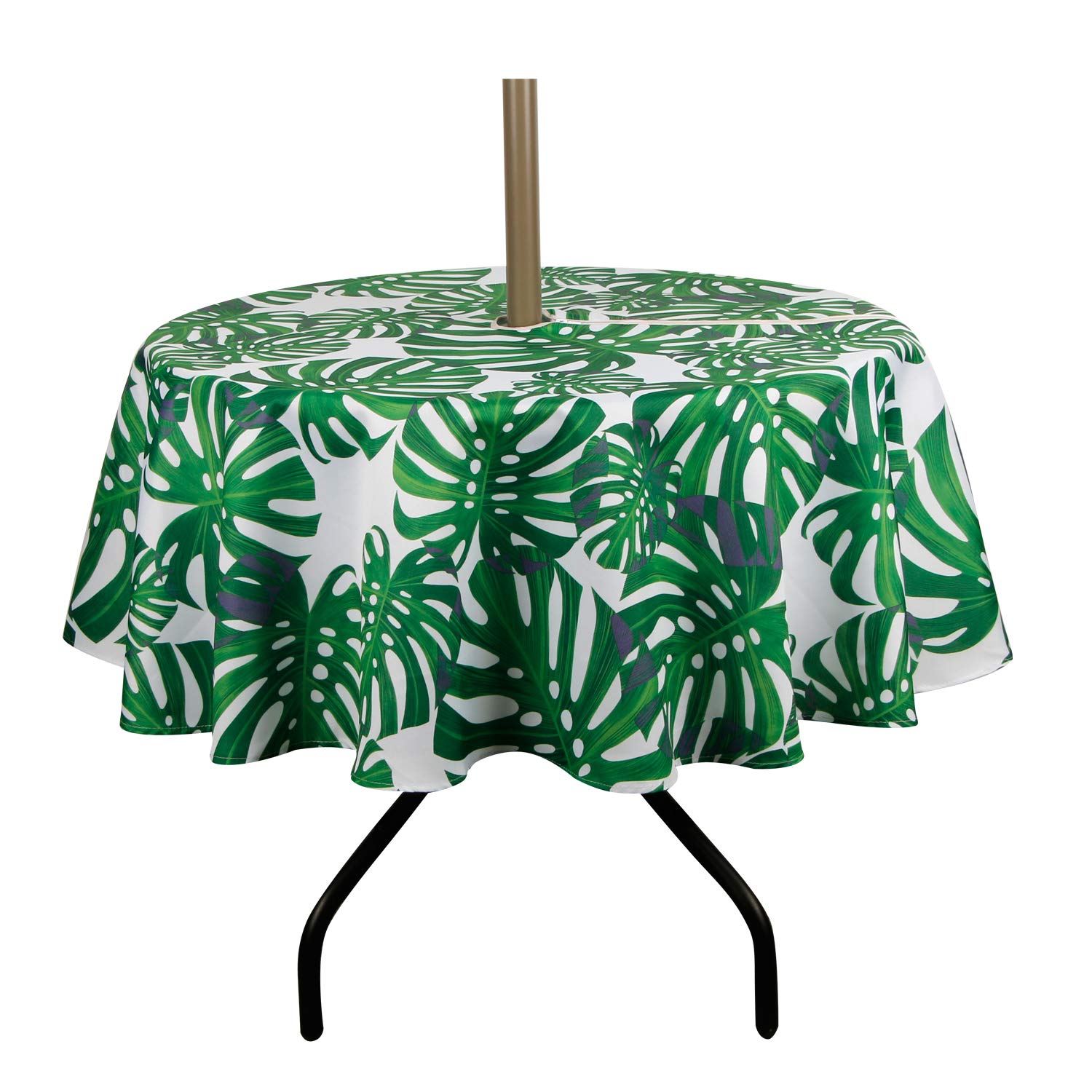 Ehousehome Outdoor And Indoor 60Inch Round Tablecloth With Umbrella Hole And Zipper, Waterproof Zippered Patio Table Cloths, Spr