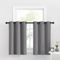 Nicetown Short Curtain Tiers For Small Window, Blackout Curtains Thermal Insulated Light Blocking Drapes Grommet Top Curtain Panels For Bedroom & Kitchen, 34 W X 36 L, Silver Grey, 1 Pair