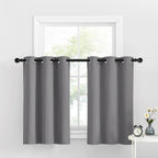 Nicetown Short Curtain Tiers For Small Window, Blackout Curtains Thermal Insulated Light Blocking Drapes Grommet Top Curtain Panels For Bedroom & Kitchen, 34 W X 36 L, Silver Grey, 1 Pair