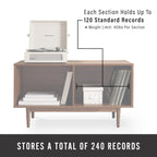 Crosley Furniture Liam Medium Vinyl Record Storage TV Stand and Entertainment Center, Media Console, Walnut