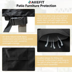 Akefit 2 Years Lifespan Patio Furniture Set Covers Size 126'X63'X29',500D Extra Heavy Duty Outdoor Furniture Cover, Waterproof Extra Large Outdoor Sectional Cover,Square And Retangle Patio Table Cover