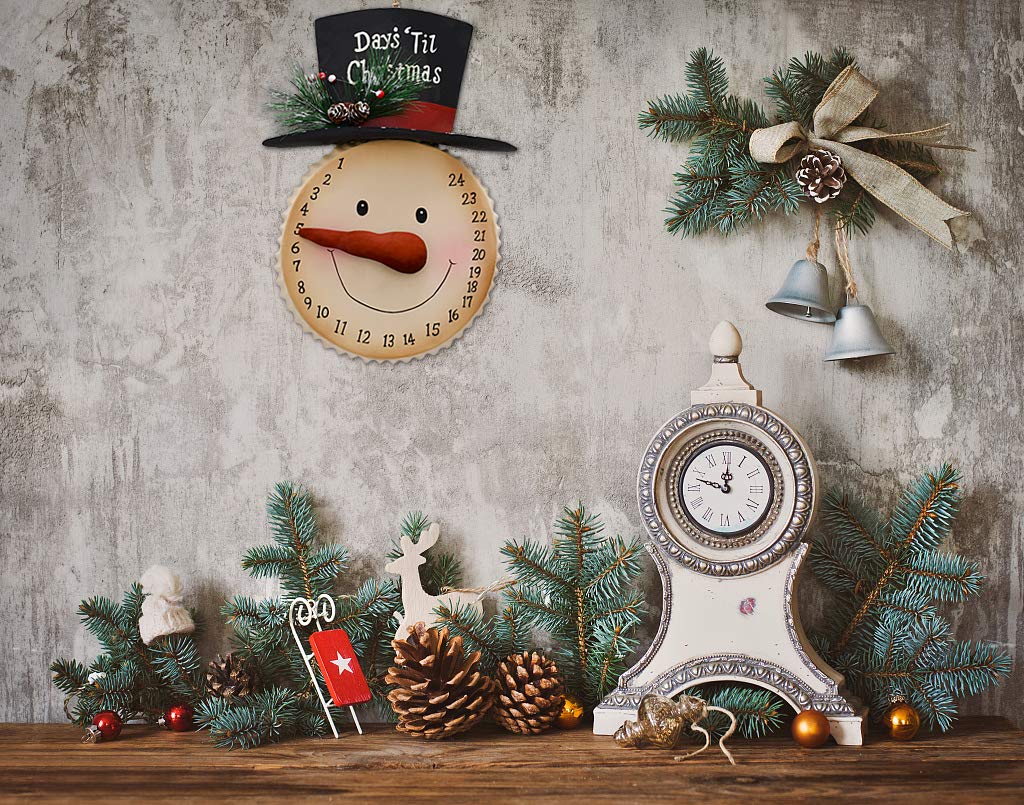 Metal Snowman Sign Hanging Christmas Countdown Advent Calendar Wall Decoration, Snowman Figurine Countdown To Christmas Decor Ru