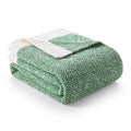 Snuggle Sac Green Blankets Twin Size, Reversible Super Soft Bed Blankets, Warm Cozy Knit Fuzzy Plush Lightweight Blankets For Be