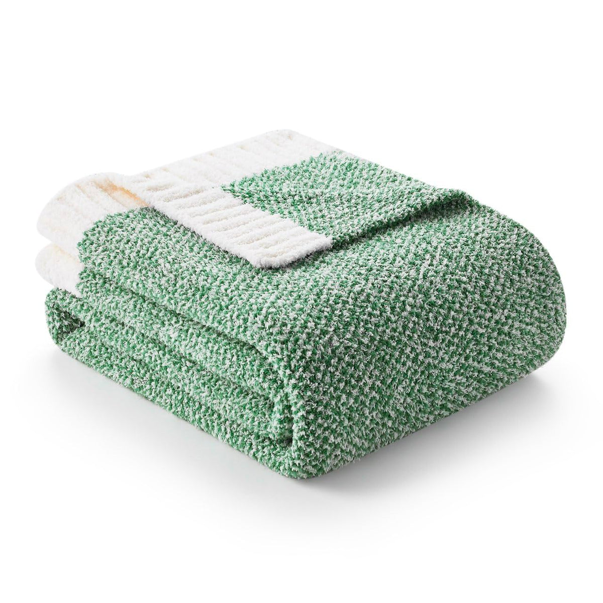 Snuggle Sac Green Blankets Twin Size, Reversible Super Soft Bed Blankets, Warm Cozy Knit Fuzzy Plush Lightweight Blankets For Be