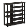 Furinno Turn-N-Tube Multi Storage Shoe Rack, 35.2"W 6-Tier, Espresso/Black,17082EX/BK