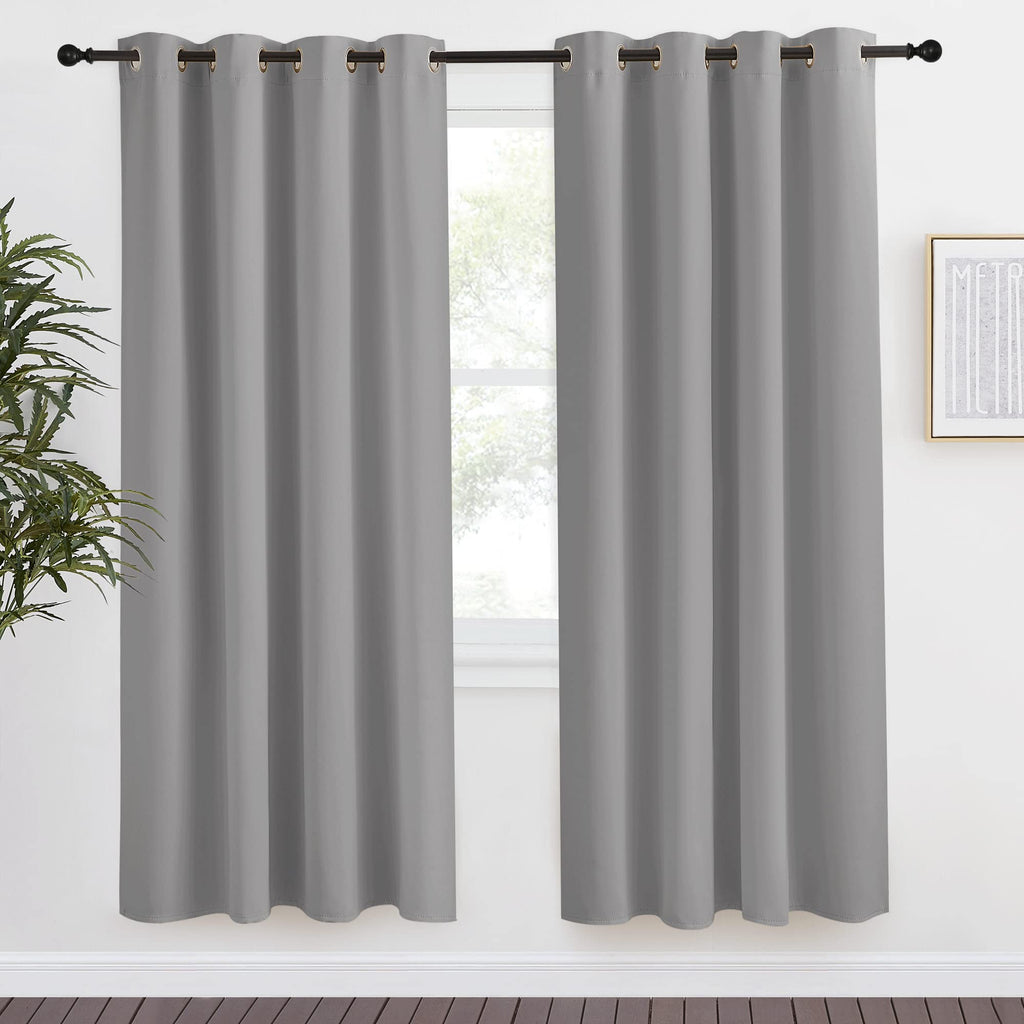 Nicetown Blackout Curtain & Drape 78 Inch Length, 55 Inch Wide, Sold By 1 Panel, Silver Grey Color, Noise Reducing Drapery For Living Room/Farmhouse