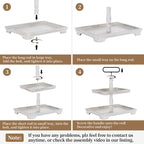 Hanobe Farmhouse Tiered Tray Stand: Rustic White Wood 2 Tier Serving Tray Decor Two Rectangle Wooden For Kitchen Counter Centerp