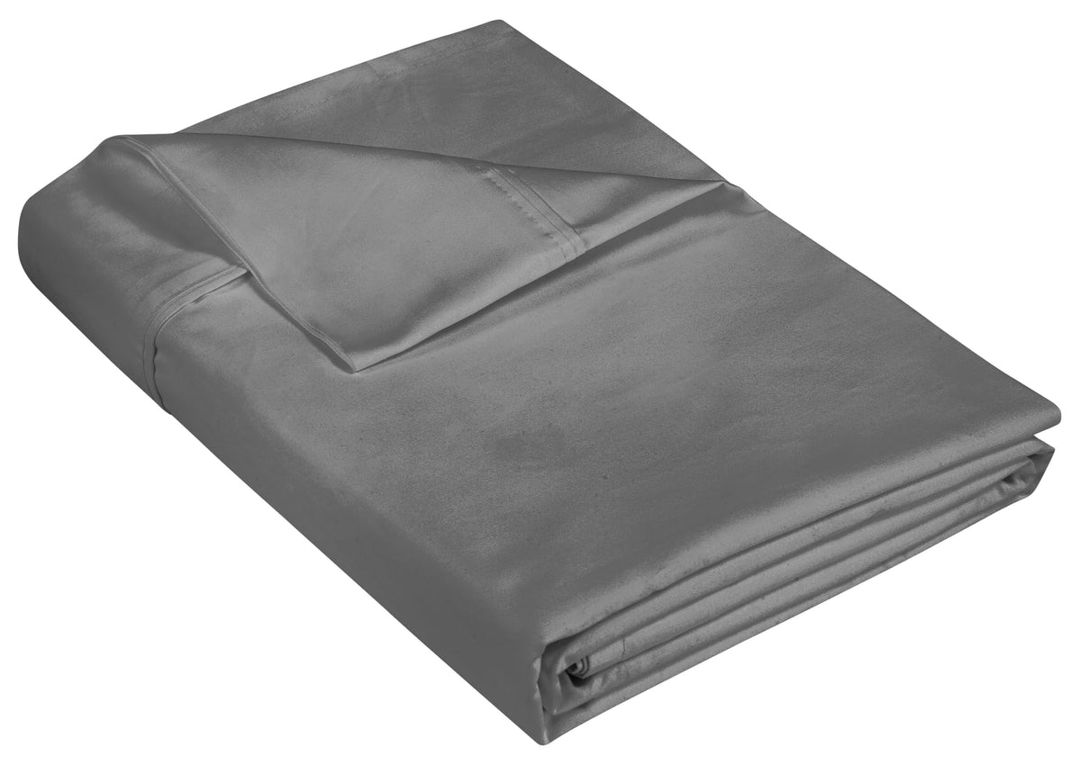 Royale Linen 400 Thread Count 100% American Grown Cotton Flat Sheet - Cooling Sheets - King Sheets - Luxury Sateen Weave - King