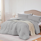 Quataly Twin Comforter Set Lightgrey,2Pcs Soft Lightweight Breathable Bedding Comforter Sets For All Season, Twin Size(68''  90'