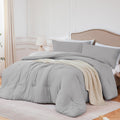Quataly California King Comforter Set Lightgrey,3Pcs Soft Lightweight Breathable Bedding Comforter Sets For All Season, Cal King