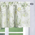 Leeva Flower Printed Valance For Living Room, 1 Panel Linen Textured Rod Pocket Window Treatment For Guest Room, 52 X 12 Inch Ru