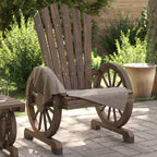 vidaXL-Patio Adirondack Chair-Burnt Fir Wood-Brown-24.8x24.4x39 Inches-Ergonomic Lounger for Gardens/Decks/Outdoor Spaces