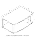 Furinno Turn-N-Tube No Tools 2-Tier Elevated TV Stand, Plastic Round Tubes, Columbier Walnut/Black