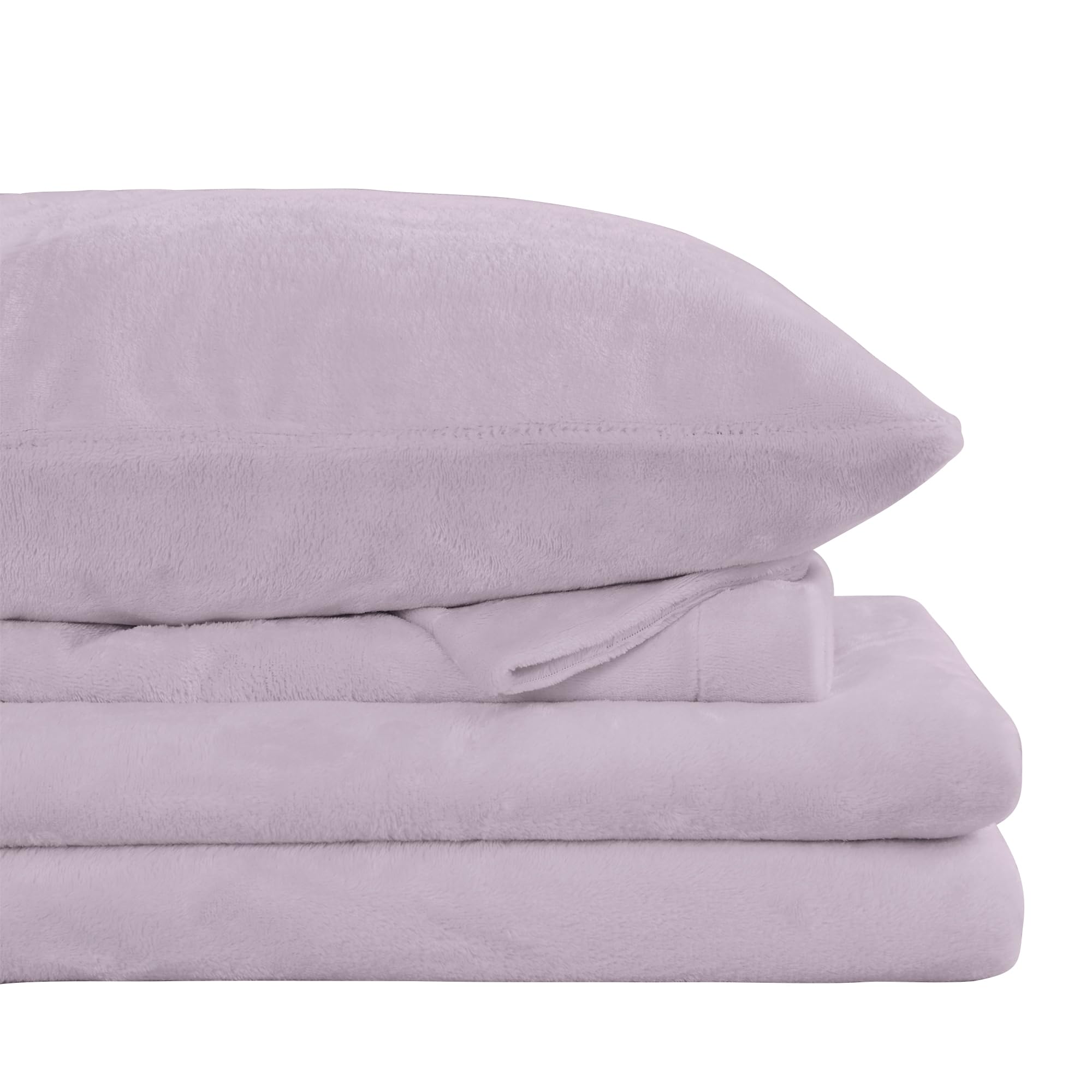 Viviland Plush Micro Fleece Bed Sheet Set - Soft Fuzzy Polar Fleece Velour Velvet Sheets - Extra Warm Winter Fleece Bed Sheets W