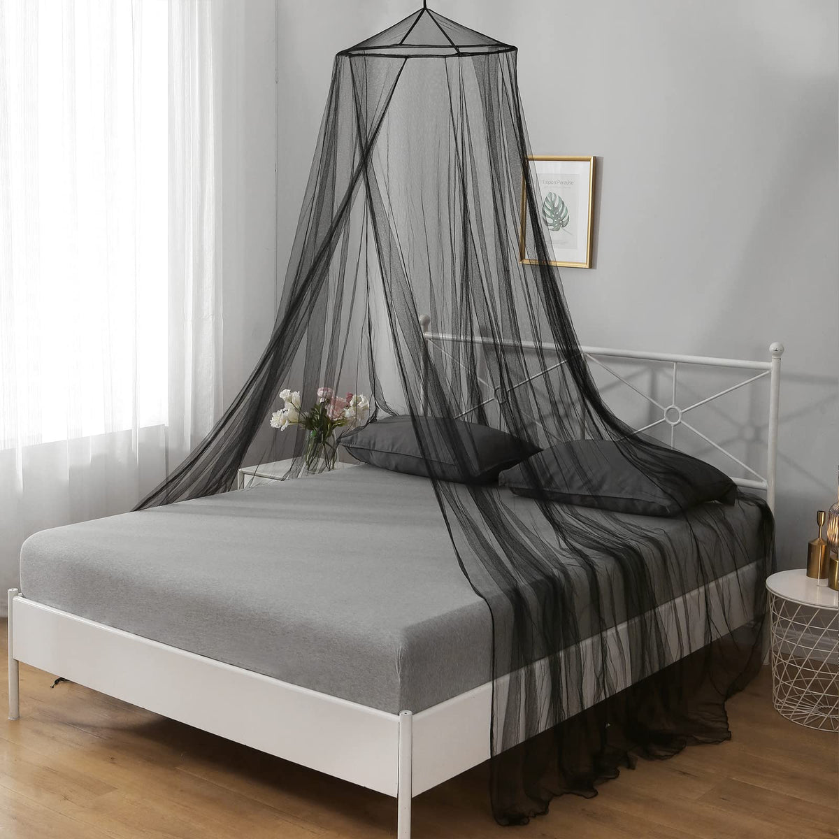 Visator Mosquito Net Bed Canopy For Girls,King Canopy Bed Curtains Queen Size From Ceiling,Dome Mosquito Netting Bed Tent Twin G