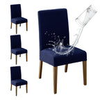 MOSAYT 100% Waterproof Dining Room Chair Covers Set of 4, Super Fit Stretch Jacquard Parson Chairs Slipcovers Removable Washable
