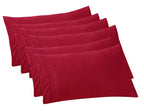 Elegant Comfort 6-Pack Solid Pillowcases 1500 Thread Count Egyptian Quality - Easy Care, Smooth Weave, Wrinkle And Stain Resistant, Easy Slip-On, 6-Piece Set, King Pillowcase, Burgundy