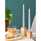 Candwax 12 Inch Taper Candles Set Of 12 - Dripless And Smokeless Candle Unscented - Slow Burning Candle Sticks - Light Gray Cand