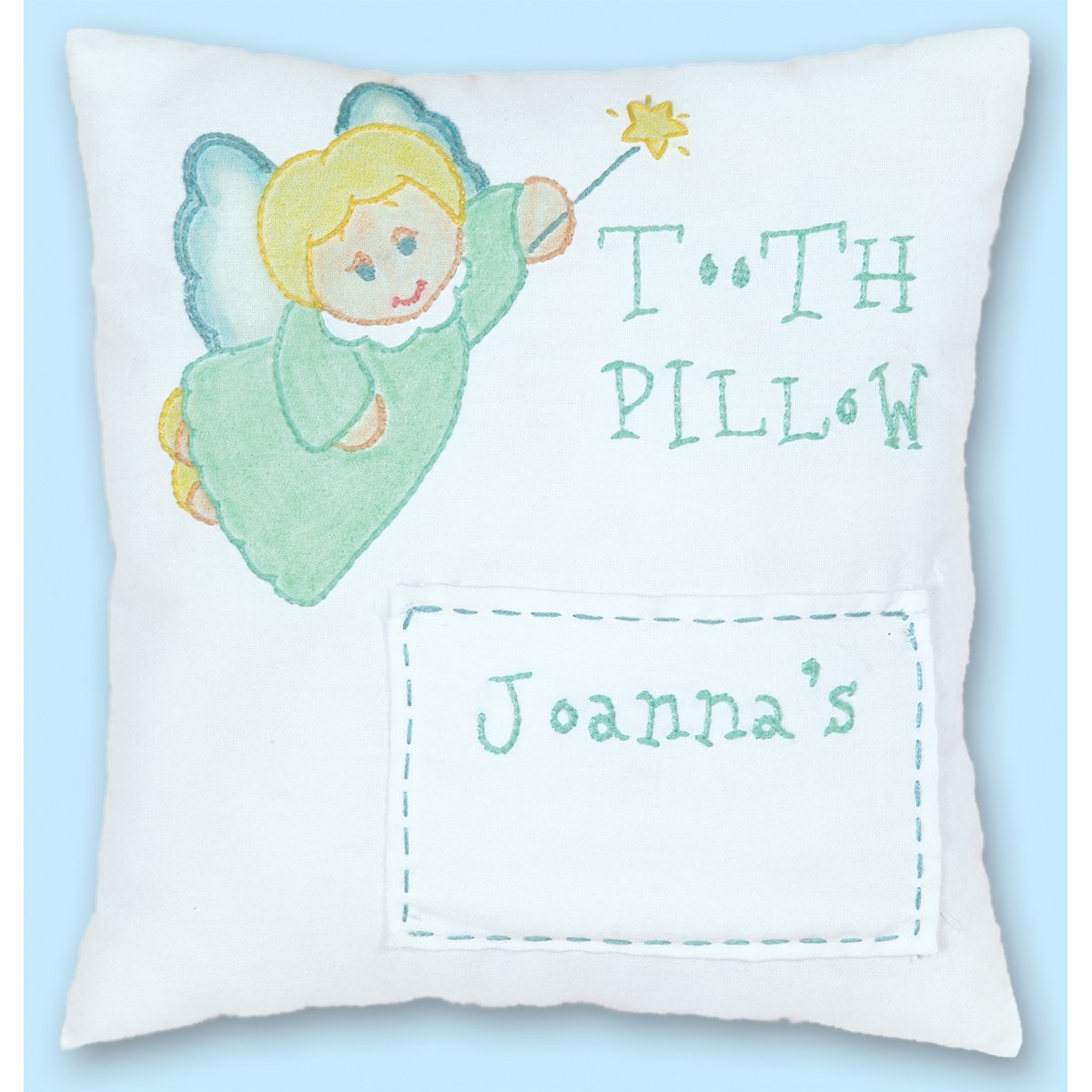 Stamped Tooth Fairy Pillow Cover 8X8-Tooth Fairy