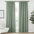 Nicetown Living Room Blackout Draperies - (Greyish Green Color) W52 X L84, 2 Pieces, Room Darkening Window Blackout Drape Panels For Wall