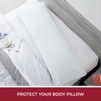 Mellanni White Body Pillow Case - Silky Soft Double Brushed Microfiber - Envelope Closure Cover For Body Pillow - Wrinkle, Fade, And Stain Resistant (1 Body Pillowcase, White)