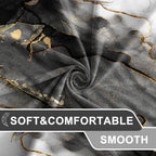 Awert Dreamy Ink Art Black Glod Marble Shower Curtain For Bathroom Modern High Definition Printing Waterproof Shower Curtain Wit